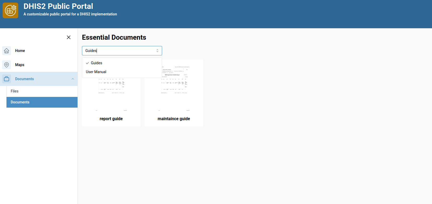 Dropdown Display Example