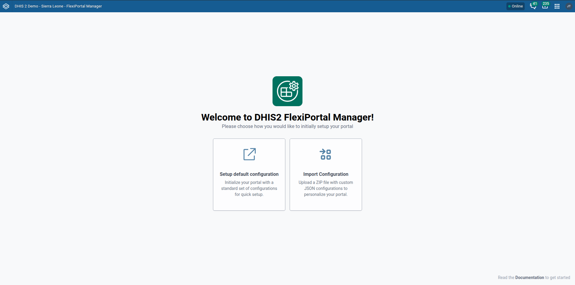 Initial Configuration Options